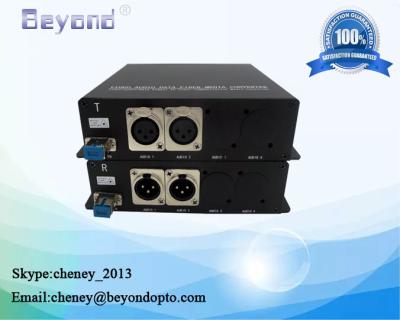 China OEM 2-channel XLR( AES/EBU optional) audio over fiber converter,2-ch 3-pin XLR audio to fiber converter for sale