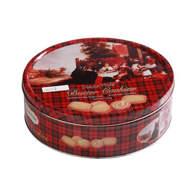 China Gift Packaging Tins Candy Can Mix Round Design Storage Box Metal Snack Box Food Container Gift Box Cookies Biscuit Tin for sale