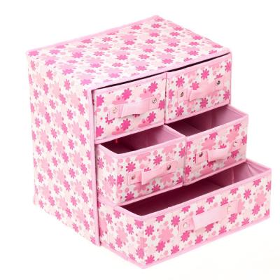 China Custom Foldable AZO Free Non Woven Storage Box with Drawers 3 Layer for sale