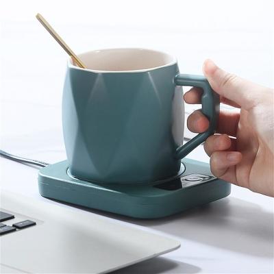 China Viable Electric Heating Coaster Heating 55 Degree Cup Coffee Food Dessert Heating Gift Set Insulation Dish Smart Heating Coaster for sale