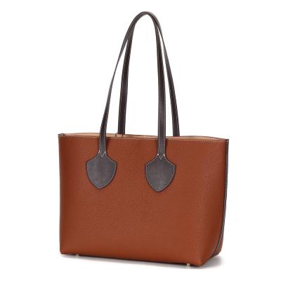 China 2021 Vintage Ladies Handbags Large Capacity Tote Bag Women Commute Shoulder Genuine Leather Casual Bag for sale