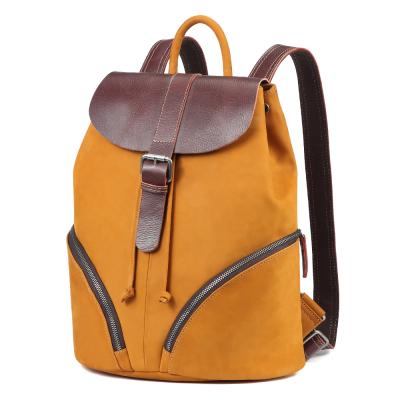 China New Wholesale Luxury Genuine Leather Backpack Waterproof Women&Men Vintage Backpack Bags For Lady Teenagers' Schoolbags for sale