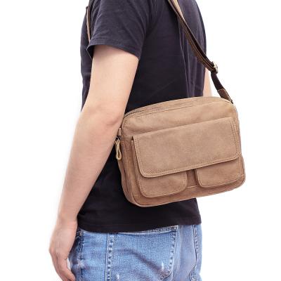 China Vintage / Fashion Vintage Frosted Leather Satchel Messenger Bag Men Travel Shoulder Bag With Adjustable Shoulder Strap for sale