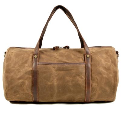 China Vintage Personalized Duffle Tote Bags Men Women Canvas Travel Weekend Overnight Duffel Bag for sale