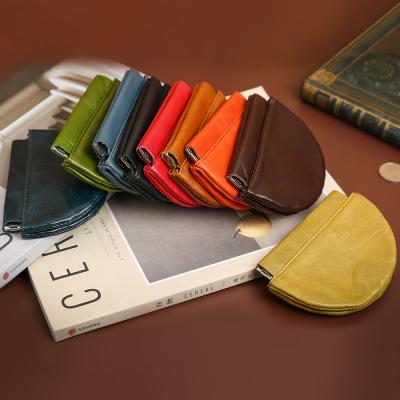 China Custom Genuine Leather Coin Purse Key Chain Pouch Multifunctional Leather Coin Purse Mini Fashion Coin Purse Pouch for sale