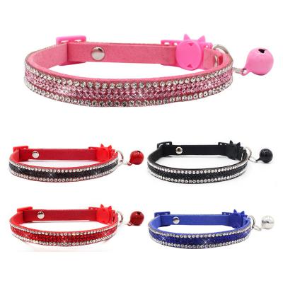 China DETACHED Collar Dog Pet Collars for Small Cat Girl Wakeu Rhinestone Bling Collars with Bell Pet Rhinestone Cat Collar for sale