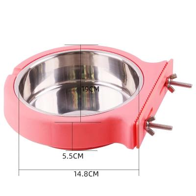 China Viable Stainless Steel Dogs Cats Rolls Hung Cage Food Feeder Pet Products Dog Accessories for sale