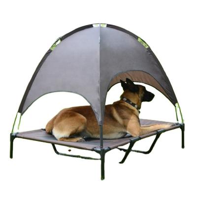 China Outdoor Travel Travel Dog Pet Bed Elevated Breathable Pet Bed With Canopy Sunshade Pet Camping Bed for sale