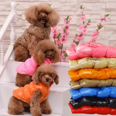 China Warm Puppy Teddy Thick Dog Vest Clothes Winter Solid Color Viable Biker Harness for sale