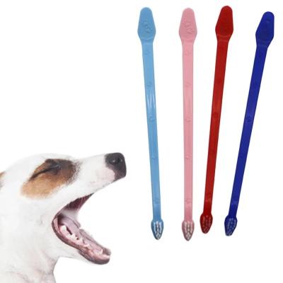 China New Viable Dicephalous Dog Toothbrush Wholesale Stick Dog Cleaning Toothbrush for sale