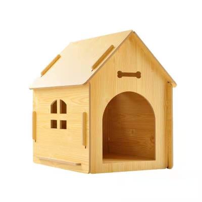 China Sustainable Detachable Wooden Pet House Comfortable Breathable Outdoor Indoor Wooden Dog House for sale