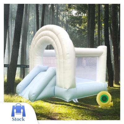 China Ourdoor Toys Kids Rainbow Inflatable Bouncy Castle Doorway White Newcomers Baby Bounce House White Bounce House Slide For Indoor/Outdoor for sale