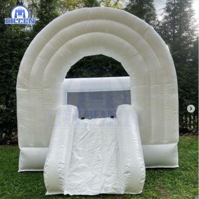 China Ourdoor Inflatable Toys Wedding Commercial Outdoor Hot Sale Rainbow Bounce House White Inflatable Bounce House For Rental for sale