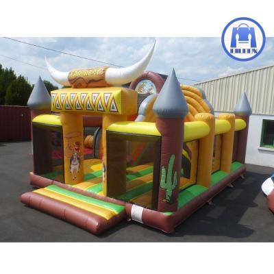 China Ourdoor Inflatable Toys Wholesale Jumping Design Fun City Free Inflatable Bouncy Bouncer Playground Bouncing Castle Combo With Slides For Kids for sale