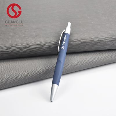 China Pen Wholesale Plastic Rubber Sheraton Promotional Hotel Pen Blue Color for sale