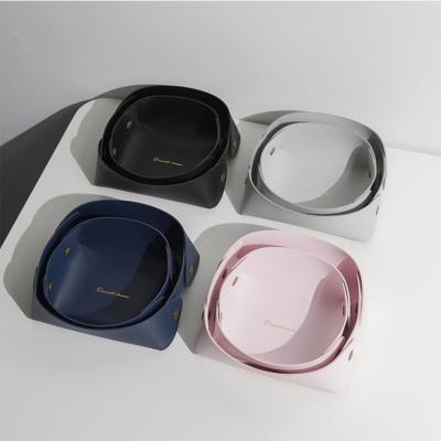 China Valet Tray Home Jewelry Storage Display Foldable Leather Tray for sale