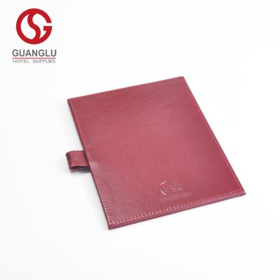 China Stylish Customized Red Hotel Room PU Faux Leather Supplies Sets Notepad Holder for sale