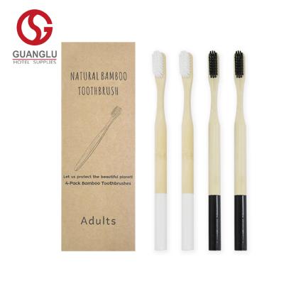 China Black and White Eco-Friendly Hot Selling Eco-Friendly Biodegradable Bamboo Toothbrush 4pcs for sale