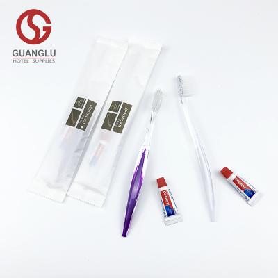 China Wholesale Disposable Disposable Airbnb Travel Toothbrush Airline Hotel Spa Home With 5g Toothpaste Travel Kit for sale