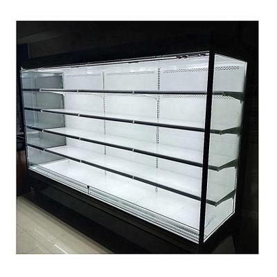 China Commercial Single-temperature Single-temperature Air Curtain Straight Open Open Beverage Supermarket Vegetable Display Fridge for sale