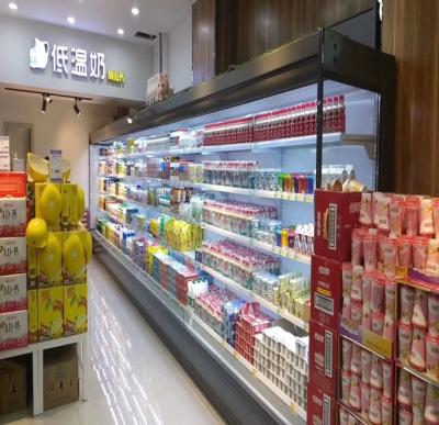 China Single-temperature Display Open Air Open Refrigerated Supermarket Chiller Cooler for sale