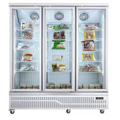 China Commercial Deli Single-Temperature Beverage Upright Display Freezer Clear Glass Door Refrigerator for sale