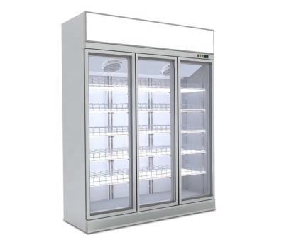 China Vertical Single-temperature Glass Door Freezer Display Refrigerated Cabinet Supermarket Showcase Refrigerators for sale