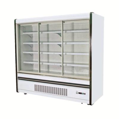 China Single-temperature Commercial Supermarket Upright Show Glass Door Three Door Display Freezer Glass Refrigerator for sale