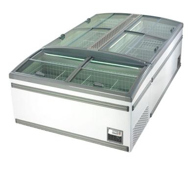 China Chest Island Single-temperature Open Top Glass Door AHT Commercial Type Freezer Used For Supermarket for sale