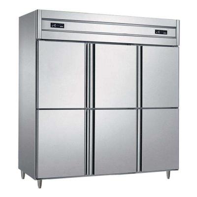 China Single / Stainless Steel Double Door Static Cooling Refrigerator Cabinet For Catering Restaurant for sale