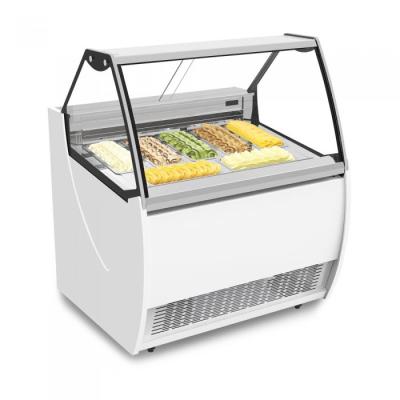 China Commercial Single-temperature Supermarket Shop Showcase Gelato Freezer Ice Cream Display Freezer Fridge for sale