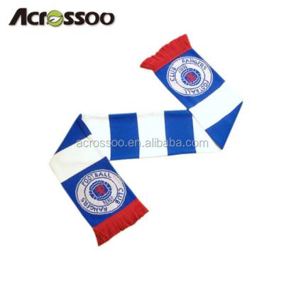 China Cheap Acrylic Custom Long Soccer Scarf / Promo Soccer Fans Scarf for sale