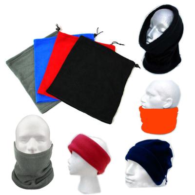 China Square Polyester Beanie Hat Fleece Neck Warmer With Drawstring One Layer Winter Knitted Balaclava Unisex Single 9 In 1 Snood for sale