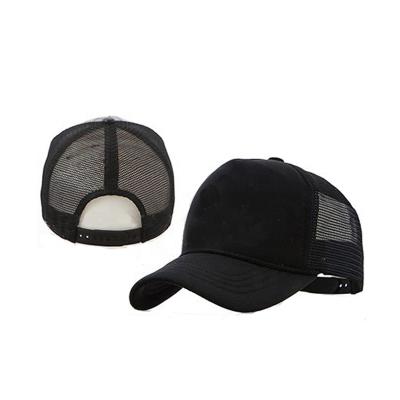 China JOINT Single Foam Mesh Plastic Snap Sports Trucker-CAPS Black Mesh Summer Fishing-Cap Hat Adult Half for sale