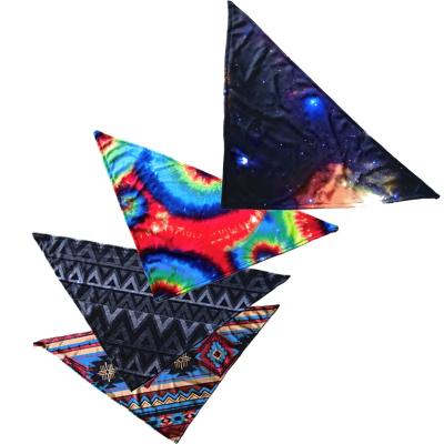 China Single Layer Fashion Designed Hip Hop Youth Polyester Mesh Printed Neck Warm Scarf Triangle Bandana for sale