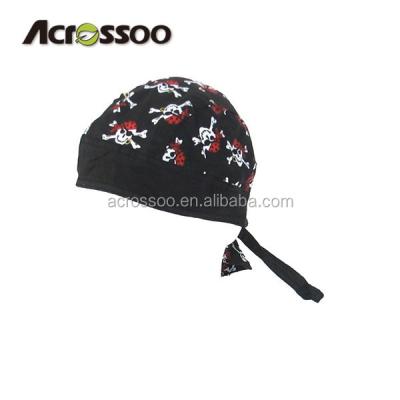 China New 100% Cotton Pirate Skull and Crossbones Fitted Doo Du Rag Pirate Hat for sale