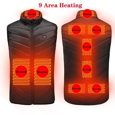 China Anti-Wrinkle 9 Zone USB Heat Jacket Battery Operated Heated Vest 5V Men Outdoor Heated Vest for sale