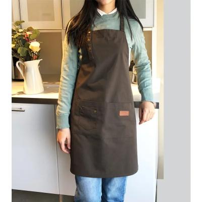 China 100% Logo Cotton Polyester Waterproof Eco-Friendly Wholesale Custom Chef Cooking Aprons For Cafe Restaurants Kitchen Chef Apron For Women And Men for sale