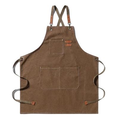 China High Quality Eco-Friendly Waterproof Cross Back Head Apron For Women Men With Adjustable Straps And Big Pockets for sale