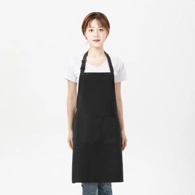 China Dust Proof Kitchen Cooking BBQ Aprons Bulk Unisex Black Machine Washable Durable Bib Aprons For Men And Women for sale