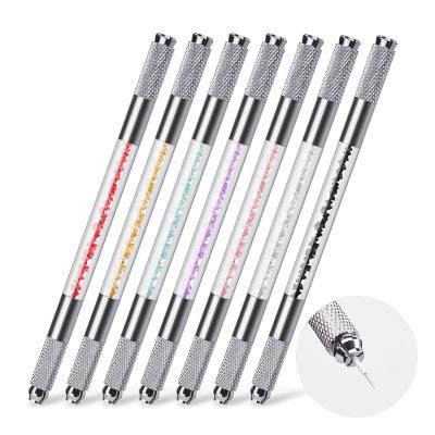 China Wholesale Custom Semi-permanent Cosmetic Pen Microblading Pen Aluminum Handmade Tattoo Manual Eyebrow Knife Holder for sale