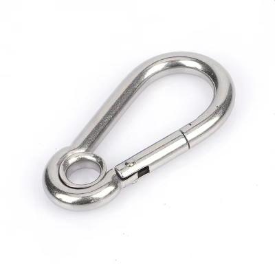 China Heavy Industry 316 Grade Stainless Steel Carabineer Snap Hook With Ring For Climbing Boating for sale