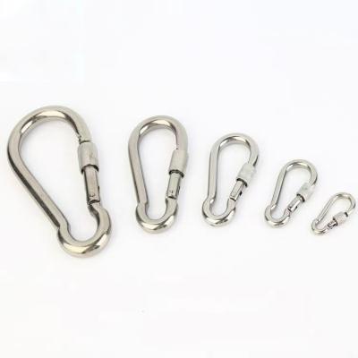 China Heavy Industry Stainless Steel Safety Snap Hook Riser Carabiner with Locking Nut for sale