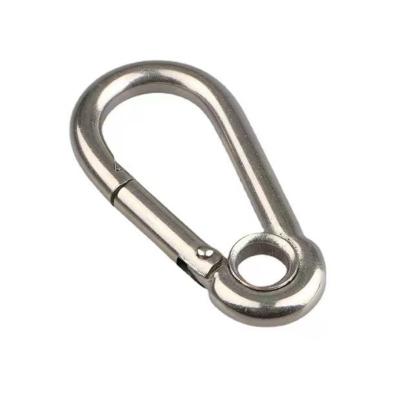 China Rigging Hardware Heavy Industry 4x40mm 316/304 Stainless Steel Carabiner Hook With Eyelet for sale