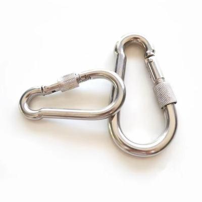 China High Quality Heavy Industry 304/316 Stainless Steel Screw Lock Snap Hook Snap Hook Carabiner for sale