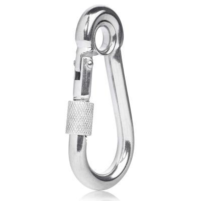 China Heavy Industry Stainless Steel Carabiner Dog Leash Carabiner Snap Hook With Eyelet And Nut for sale