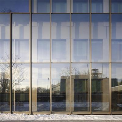 China Industrial Custom Architectural Curtain Wall Insulation Exposed Aluminum Mullion Profile Glazing System for sale