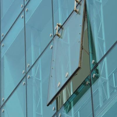 China Modern Cheap Curtain Wall Blue Double Stick Tempering Aluminum Industrial Glass Profiles Curtain Wall Glass Wall for sale