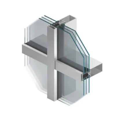 China Double Glazed Curtain Wall Industrial Aluminum Panel Aluminum Frame Used To Build Skyscraper Exterior Wall for sale