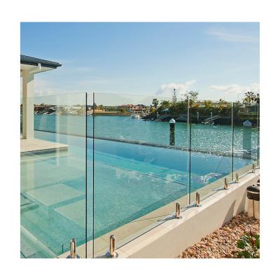 China Modern Glass Guardrail Panels Easily Assembled Safety Metal Aluminum Slat Wall Barrier For Hotel Balcony for sale